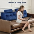 thumbnail image 5 of Large Wedge Pillow Headboard, Twin Triangular Headboard Pillow, Reading Pillow Standard Bed with a Roll Pillow for Bed Sitting Up Sleeping, Backrest Cushion Headboard Gap Pillow for Back, Blue, 5 of 18