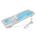 thumbnail image 1 of Clavier de Jeu, Connexion USB Filaire Interrupteur Mécanique 104 Touches Clavier Filaire Rétroéclairé RVB pour Famille Interrupteur Brunbleu Blanc Capuchons de Touches,Interrupteur Rougebleu Blanc Capuchons de Touches,Interrupteur Vert, 1 of 7