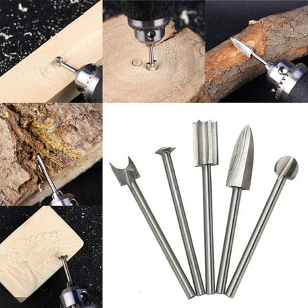 Woodworking Carving Knife Set, Qiopertar Under $5 Woodworking Carving Knife Carving Grinding Three-blade Embryo Grinding Tool Grinding White Steel Knife Wood Carving Milling Cutter