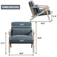 thumbnail image 4 of Bonzy Home Accent Chair Set of 2 with lumbar support pillow Mid Century Modern Upholstered Armchair with Wood Frame for Living Room Bedroom Study Room Easy Assembly Blue, 4 of 7