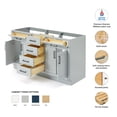 thumbnail image 2 of Ariel Hepburn 60 In. Double Sink Base Cabinet In Grey, 2 of 10