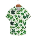 thumbnail image 3 of Ceisia Men's St. Patrick's Day Distressed Shamrock Print Stretch Short Sleeve Shirt White XXL Gifts, 3 of 5