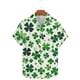 thumbnail image 5 of Ceisia Men's St. Patrick's Day Distressed Shamrock Print Stretch Short Sleeve Shirt White XXXL Gifts, 5 of 5