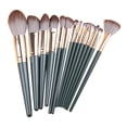 thumbnail image 2 of 14 brochas cosméticas profesionales para base de maquillaje, sombras de ojos suaves y portátiles, kit de herramientas de belleza DIY premium para Varilla verde, 2 of 8