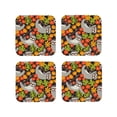 thumbnail image 2 of Kll Square Drink Coasters Set Of 4,Pu Leather Absorbent Coasters Set Decorative Coffee Cup Coasters Housewarming Gift For Home Decor-Sloth On The Branch, 2 of 9