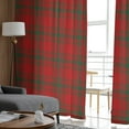 thumbnail image 4 of Red Lattice, Sheer Curtains 96 Inches Long 2 Panels Set, Window Sheer Curtains for Living Room/Bedroom, Christmas Plaid Red Black Country Check Light Filtering Rod Pocket Curtain 52'' x 96'' x 2, 4 of 7