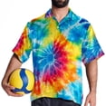 thumbnail image 4 of tie dye116 Men's Short Sleeve Poplin Shirt, Casual Printed Button Down, Summer Beach Hawaiian Shirts, Unisex, 4 of 6