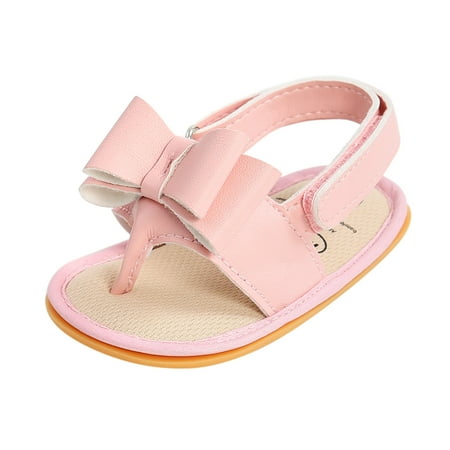 

Rubber Bow Shoes Walking Soft Flat Non-Slip Sole Baby Sandals Boys Girls Summer Baby Shoes Baby Apparel