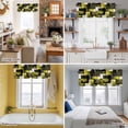 thumbnail image 5 of Modern Boho Valance Curtain Flower Geometric Texture Yellow Black Abstract Art Window Valances Rod Pocket Short Curtains Window Treatments for Kitchen Bedroom Bathroom Laundry 42" x 12", 5 of 9