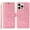 Pink, variant on ELEHOLD Flip Wallet Case For Apple iPhone 13 With Strap, Non-Slip Lightweight PU Leather Flowers Flip Stand Wallet Protective Case Cover With Card Slots Lanyard ,Pink