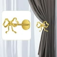 thumbnail image 5 of NOGIS 2 Pcs Gold Metal Bow Curtain Holdbacks, Wall Mounted Bow Tie Backs for Curtains, Sturdy & Rust Proof, Elegant Gold Holders for Living Room & Bedroom, 5 of 7