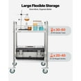 thumbnail image 5 of VEVOR Stainless Steel Cart, 2-Tier Rolling Lab Utility Cart with Lockable Wheels, Medical Serving Trolley Clinic Tray, Heavy Duty Mobile Service Storage Tray for Hospital, Restaurant, Kitchen, Salon, 5 of 9
