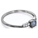 thumbnail image 3 of JeenMata Delicado Diseño Diamante de Sal y Pimienta de Talla Redonda de 0,6 Quilates con Moissanita; Anillo de Compromiso con 6 Piedras en Forma de Punta; Baño de Oro Negro de 18 K sobre Plata, 3 of 4