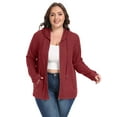 thumbnail image 3 of Gleelist Women's Full Zip Up Hoodie Sweatshirts Plus Size Long Sleeve Oversized Casual Hoodies Sweatshirt Jackets with Pockets(1X-5X), 3 of 8
