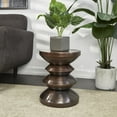 thumbnail image 2 of DecMode 14" x 18" Copper Metal Art Deco Inspired Geometric Accent Table, 1-Piece, 2 of 7