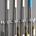 thumbnail image 1 of Wall Broom Holder - Stainless Steel Broom Hanger, Storage Hanger Holder for Kitchen, Garage, Laundry Room (2 Slots and 3 Hooks), 1 of 5