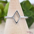 thumbnail image 2 of SS DESIGNS Open Rhombus Shape Geometric Minimalist Sterling Silver Ring, Womens Rhombus Silver Ring, 2 of 4