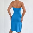 thumbnail image 3 of Lmueinov Women's Textured Strapless Tube Top Midi Dress, Slim Fit Bodycon Dress with Side Slit for Party and Daily Wear XS-L, 3 of 6