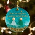 thumbnail image 5 of Friendship Sea Glass Christmas Ornament - 2D Acrylic Heart Hanging Decor, Meaningful Holiday Gift for Friend Sister or Coworker, 5 of 6