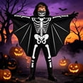 thumbnail image 2 of Gunia Kids Boys Halloween Bat For Boys Girls Glow In The Dark Skeleton Cosplay Role Play Dress Up Outfits Stage Performance Holiday Party Wear,Black, 2 of 7
