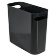 thumbnail image 1 of Bote de basura mDesign de plástico de 5.7 l/1.5 galones para baño, negro, 1 of 7