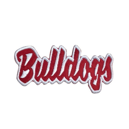 - Bulldogs - Red/White - Team Mascot - Words/Names - Iron on Applique/Embroidered Patch