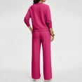thumbnail image 4 of Womens 2 Piece Outfits V Neck Long Sleeve Sweatshirts & Casual Pocket Pants Sets Business Outdoor Running Outfits 2XL, 4 of 4