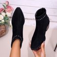 thumbnail image 4 of Mfakffe Boots for Women Versatile Pointed Toe Block Heel Fashion Non Slip Ankle Bootie Casual Comfortable Back Zipper Warm Soft Outdoor Shoes, 4 of 4