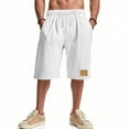 thumbnail image 6 of Dagegui Men's Breathable Linen Shorts Drawstring Elastic Waist Above Knee Pant Summer Casual Everyday Beach Short Pants with Pockets White XL, 6 of 9