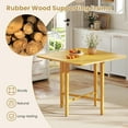 thumbnail image 5 of GOFLAME Square Drop Leaf Dining Table for 2-4 People, Folding Kitchen Table with Solid Rubber Wood Legs, Farmhouse Extendable Table for Dining Room, Living Room, Small Space, Natural, 5 of 18