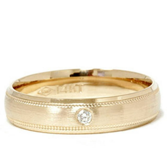 Bague Solitaire Diamant pour Hommes en Or Jaune 14K