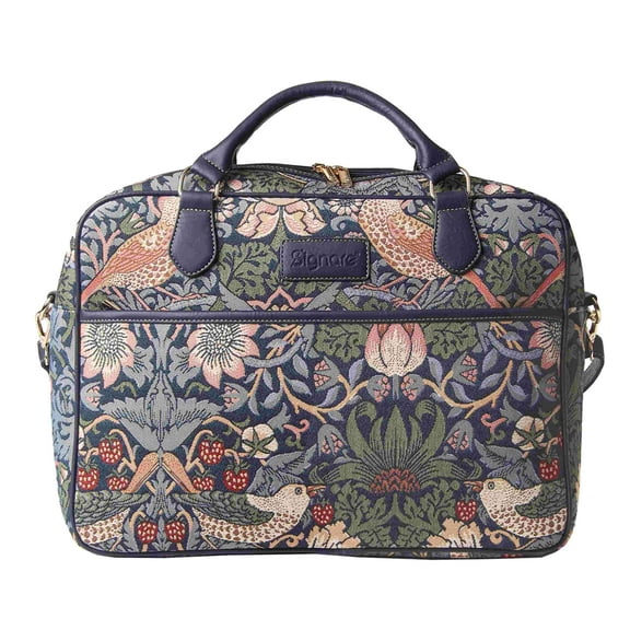 CPU-STBL | William Morris Strawberry Thief Blue Computer Laptop Bag Case 15.6"