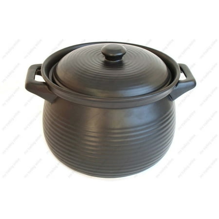 M.V. Trading K5 Stoneware Chinese Cooking Pot, Black,