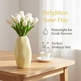 thumbnail image 3 of REGALWOVEN Small Ceramic BudModern Mini Vase, Decorative Flower Vase for Desktop, Shelf & Bathroom, Minimalist Boho Home Decor Yellow 2.6"L x 2.6"W x 4.7"H, 3 of 6