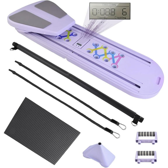 Pilates Board Foldable Pilates Reformer, 12-in-1 Multifunctional Portable Pilates Reformer Set