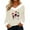Beige-2, variant on Women's Christmas Shirt long Sleeve V Neck Plush Hem Printed Pullover Tops Green-2 S
