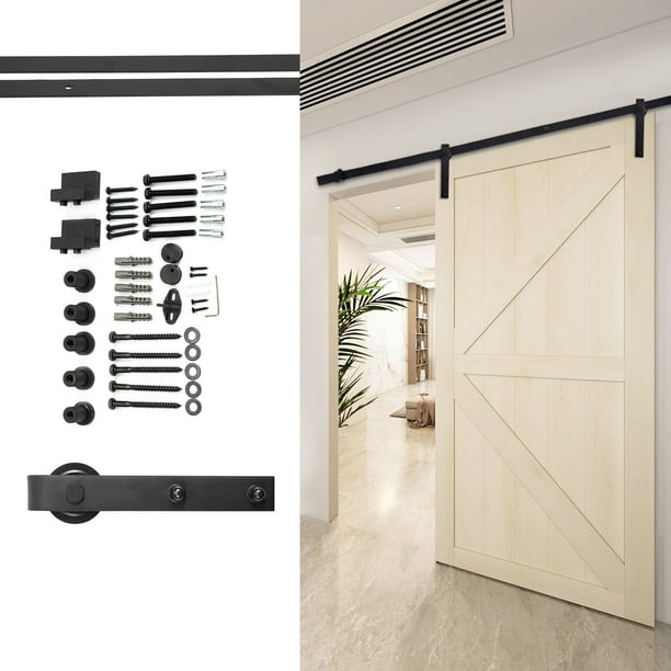 Jaxpety 6FT Sliding Barn Wood Door Hardware Track Kit Closet Set Basic