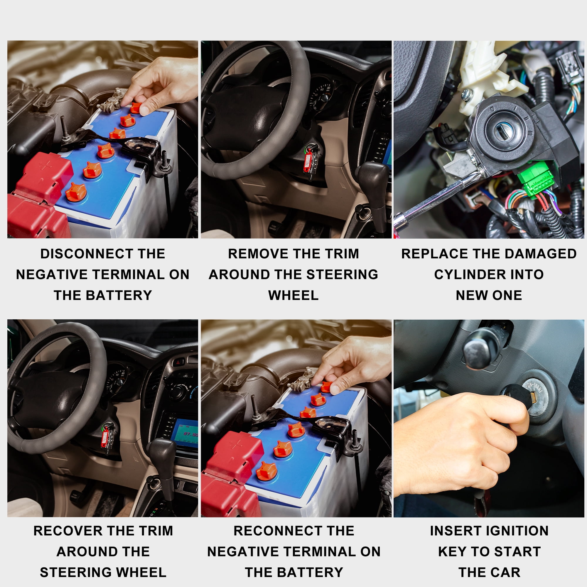 Unique Bargains Ignition Lock Cylinder W/ Keys No.6905704030 - Car Ignition Switch Lock