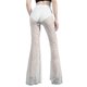 thumbnail image 5 of Pantalones de verano Qarigey estilo gótico para mujer Pierna ancha encaje Cintura alta Blanco, 5 of 6