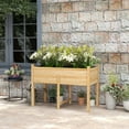 thumbnail image 2 of Outsunny Wooden Raised Garden Bed Elevated Planter Box for Flower, Natural, 2 of 10