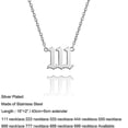 thumbnail image 2 of Collar de número de ángel de plata Joyería de numerología de acero inoxidable de plata/oro, 2 of 6