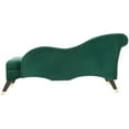 thumbnail image 3 of SAFAVIEH Caiden Retro Chic Velvet Chaise with Pillow, Emerald/Espresso, 3 of 10