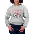 thumbnail image 4 of Women's WEAR by Erin Andrews Heather Gray Wisconsin Badgers Classic Stripe Pullover Sweater, 4 of 4