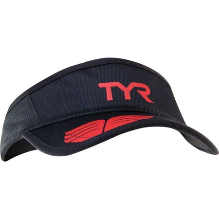 TYR Competitor Running Visor: Black/Red One Size