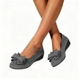 thumbnail image 4 of GERsome Women's Wedge Shoes Round Closed Toe Low Heels Slip On Dress Shoes for Casual Work Wedding Party, Gray Size 6.5, 4 of 6