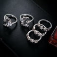 thumbnail image 4 of Rings 5PC Women Bohemian Silver Star Moon Wedding Lover Stack Rings Set, 4 of 8