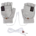 thumbnail image 2 of Spencer Electric Heated Gloves for Men Women, Winter Thermal USB Heating Gloves Full & Half Hands Warmer Heated Mitten, Gray, 2 of 8