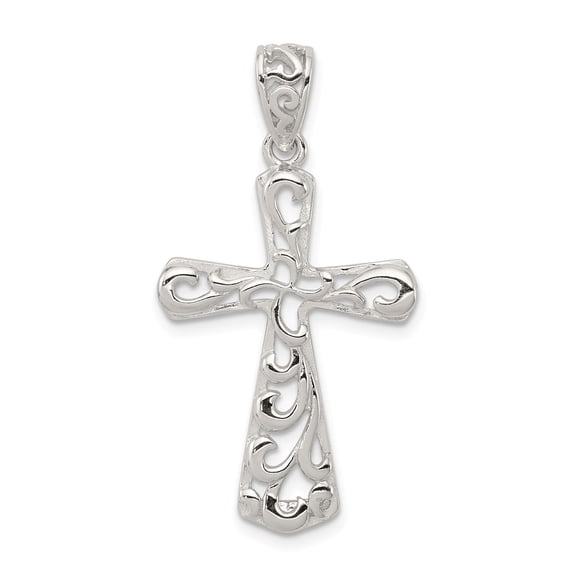 FB Jewels Sterling Silver Polished Cross Pendant