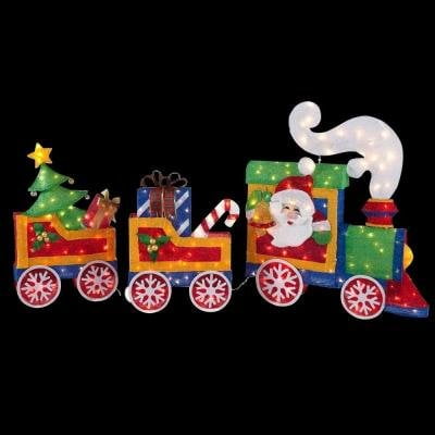 christmas decoration lawn garden yard tinsel lighted santa train 76 long - Lighted Train Christmas Decoration christmas decoration lawn garden yard tinsel lighted santa train 76 long - Lighted Train Christmas Decoration