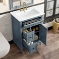 thumbnail image 2 of 24" Bathroom Vanity with Sink, Flip Drawer, Two Drawers & One Door, Adjustable Shelf, Solid Wood & MDF, Blue Freestanding for Bathroom, 2 of 14